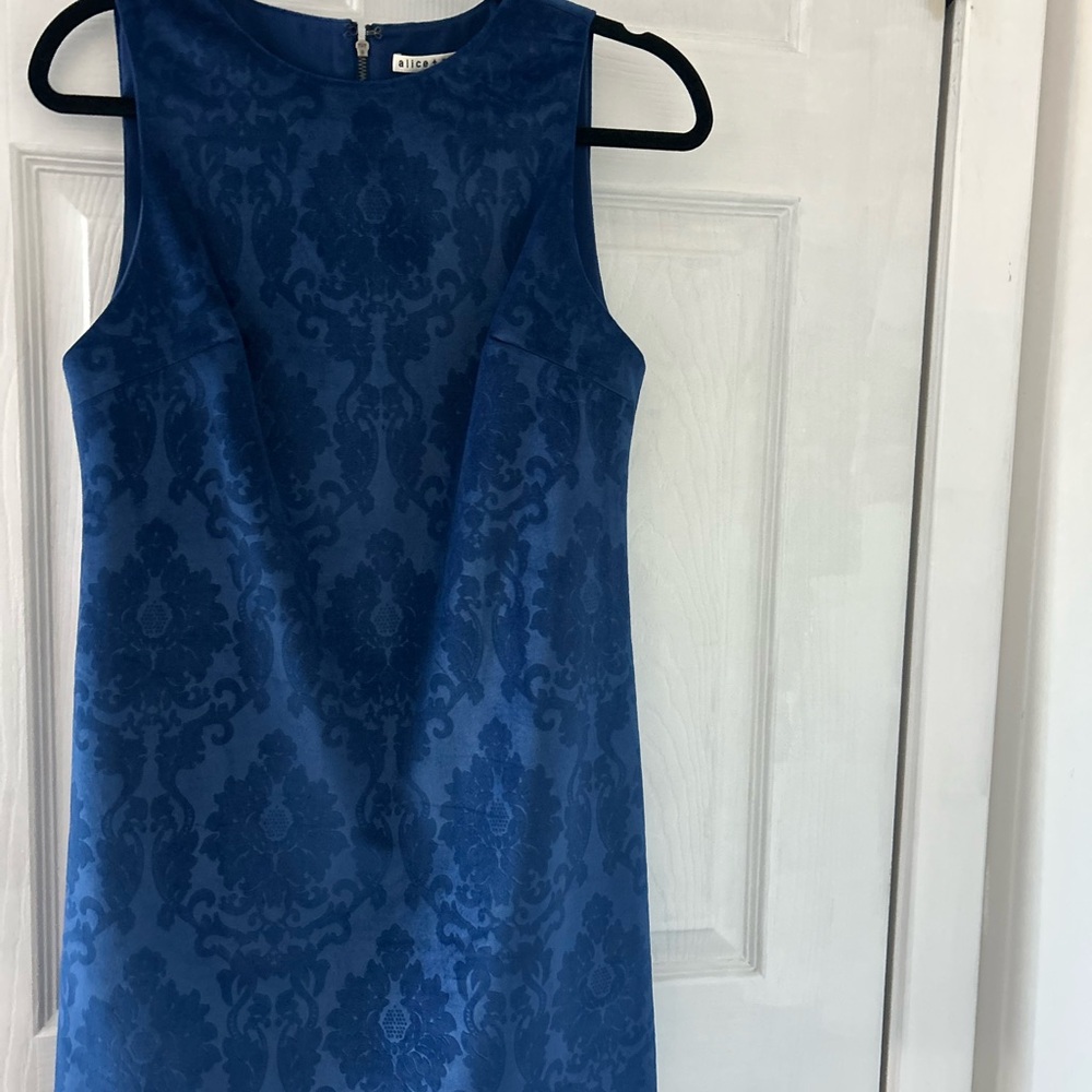 Alice + Olivia Royal Blue Jacquard Mini Dress